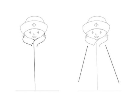 Поэтапное рисование Снегурочки