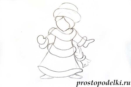 Снегурочка рисунок карандашом для детей легкий