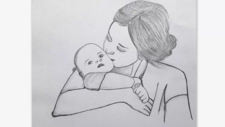 Рисунок маме на день рождения легкий