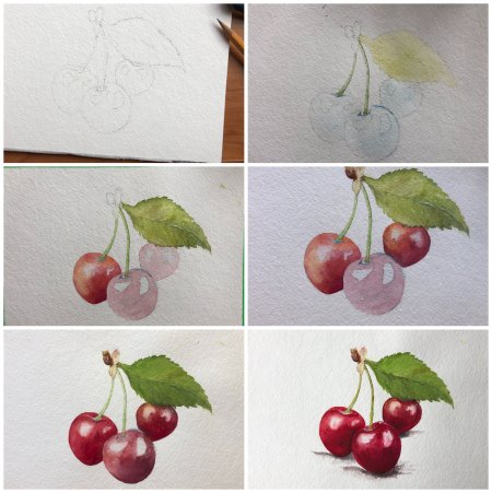 Пейзаж акварелью поэтапно