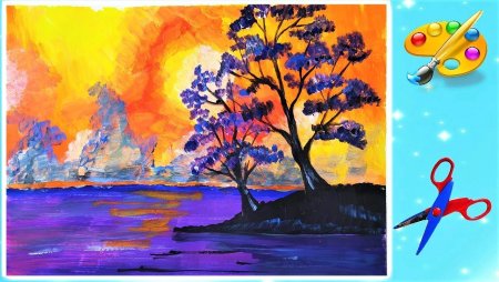 Рисование акрилом на бумаге