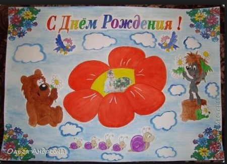 С днем рождения. Плакат