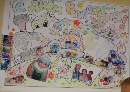 Рисуем плакат с днем рождения