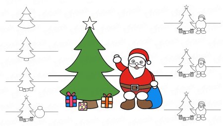 Рисунок к новому году пошагово