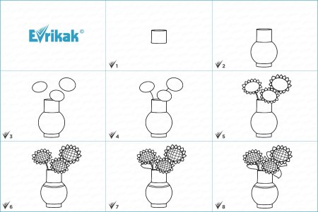Этапы рисования вазы
