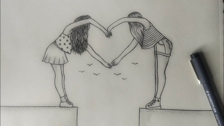 Рисунки карандашом подруги