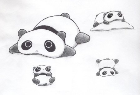 Панда простым карандашом легко