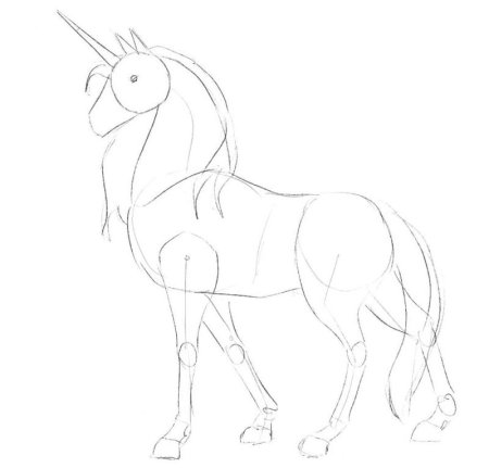 Поэтапное рисование единорога