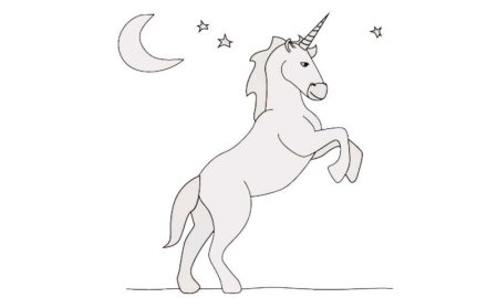 Единорог пошаговое рисование