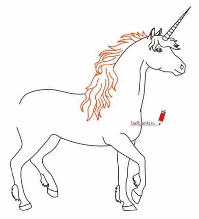 Поэтапный рисунок единорога