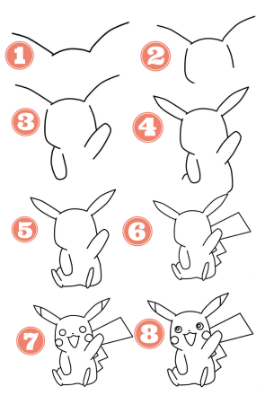 Как нарисовать покемона Пикачу