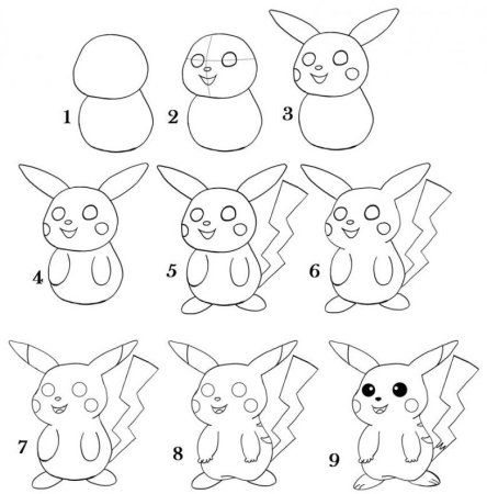 Пошаговое рисование Пикачу