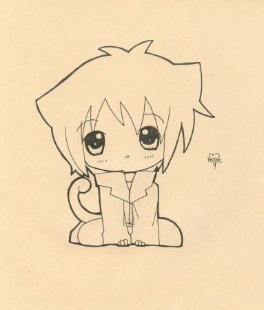 Маленькие аниме карандашом