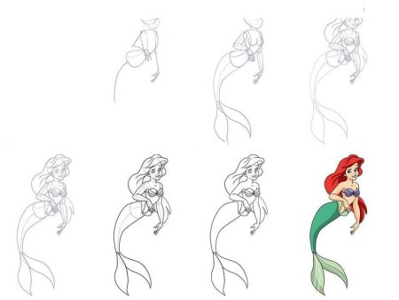 Рисуем русалку поэтапно