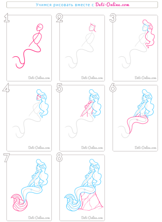 Уроки рисования русалок