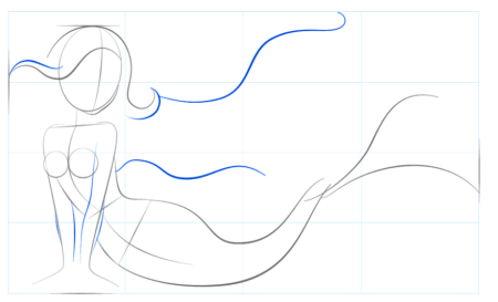 Как нарисовать русалочку поэтапно