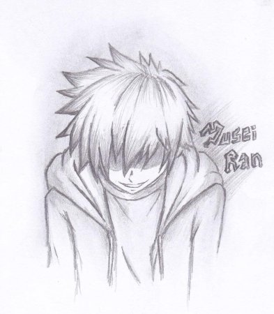 Рисунки для срисовки карандашом аниме парни