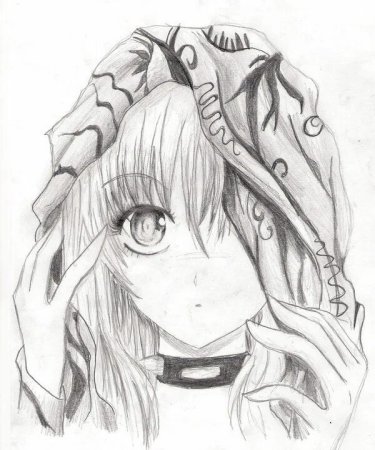 Рисунки аниме девушек карандашом