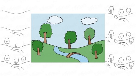 Схема рисования пейзажа