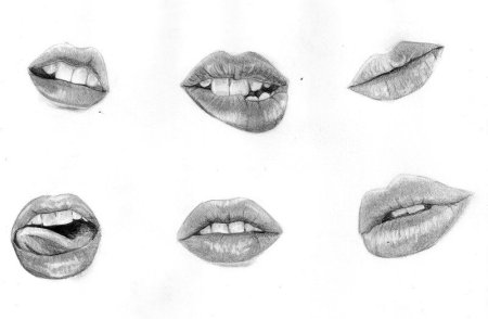 Прорисовка губ карандашом
