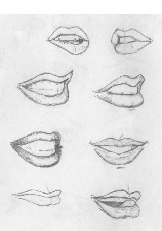 Поэтапные уроки рисования губы