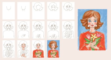 Последовательность рисования портрета для детей