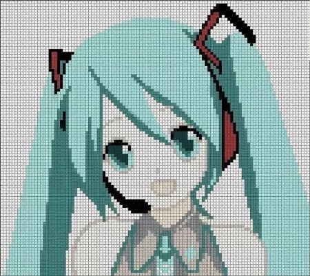 Хатсуне Мику по клеточкам