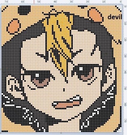 Схемы по клеточкам аниме