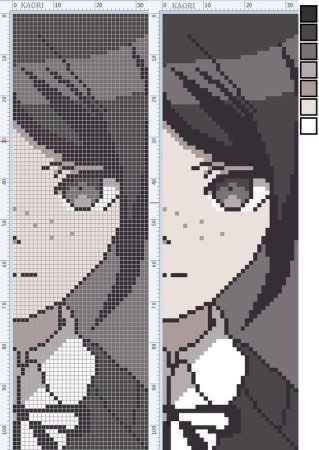 Рисование по клеточкам аниме глаза