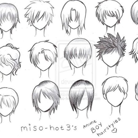 Аниме мужские прически сбоку