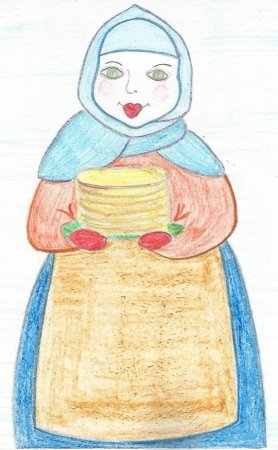 Масленица рисунок карандашом