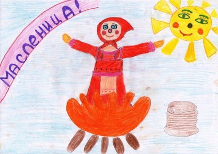 Масленица рисунок карандашом