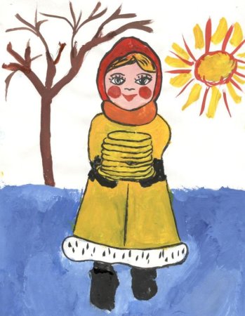 Масленица рисунок раскраска