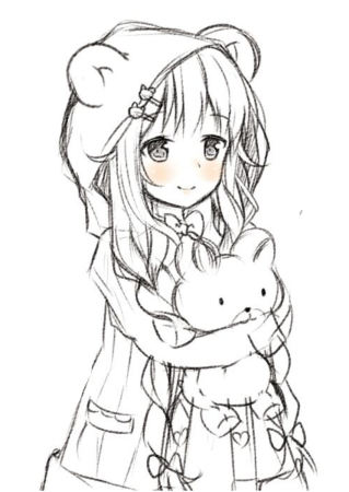 Раскраска аниме девушки