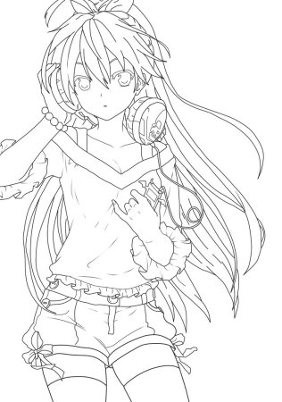 Разукрашки для девочек аниме