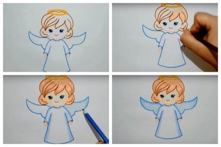 Ангелочек рисунок простой