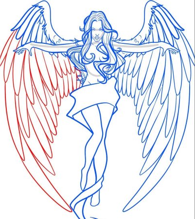 Картинки ангела для срисовки