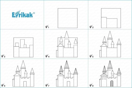 Как нарисовать замок поэтапно
