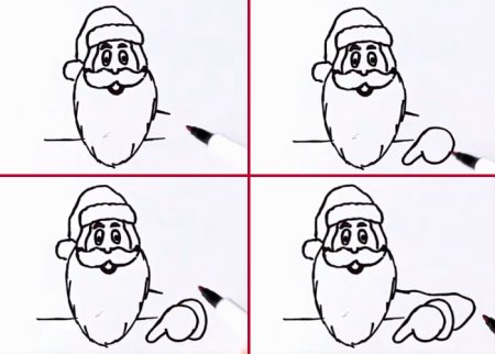 Поэтапное рисование Деда Мороза для детей 4 лет