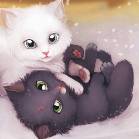 Белый котенок арт