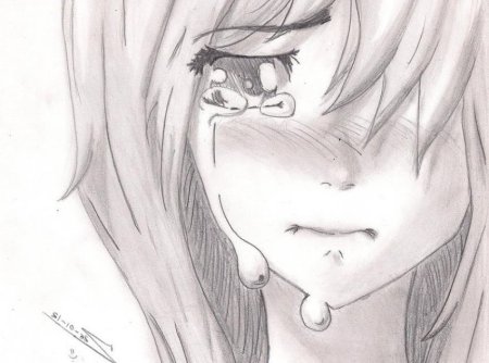 Аниме рисунки для срисовки грустные