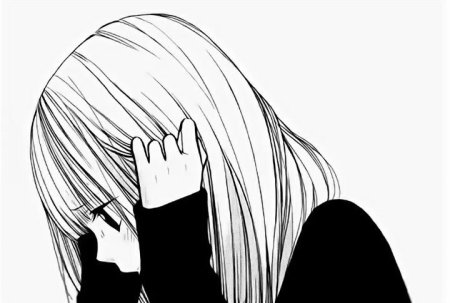 Аниме чёрно белые грустные