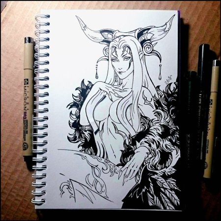 Рисунки маркером черным