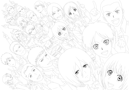 Атака титанов раскраска