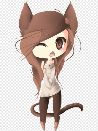 Чиби девушка кошка