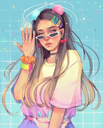 Аниме девушка в наушниках