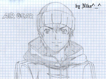 Аниме карандашом в тетради