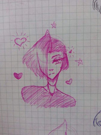 Аниме рисунки в клеточку в тетради