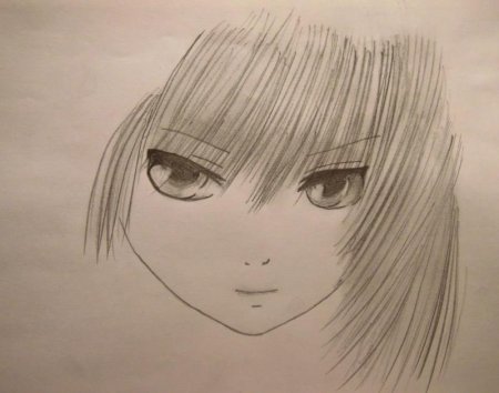 Аниме лицо карандашом