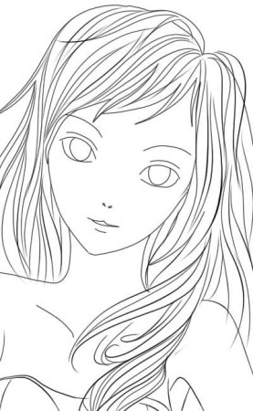 Лицо девочки аниме карандашом